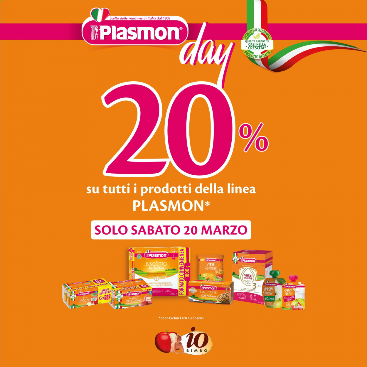 thumbnail - Volantino Io Bimbo - 20/3/2021 - 20/3/2021 - Prodotti in offerta - biscotti, Plasmon, i Paff. Pagina 1.