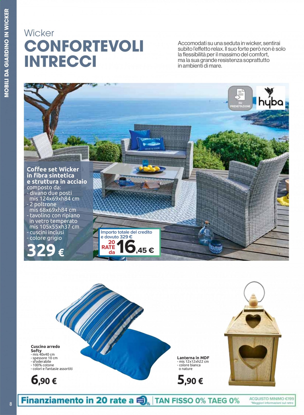 thumbnail - Volantino Carrefour - 22/3/2021 - 24/5/2021 - Prodotti in offerta - lanterna, cuscino, divano, poltrona, coffee set, tavolino. Pagina 8.