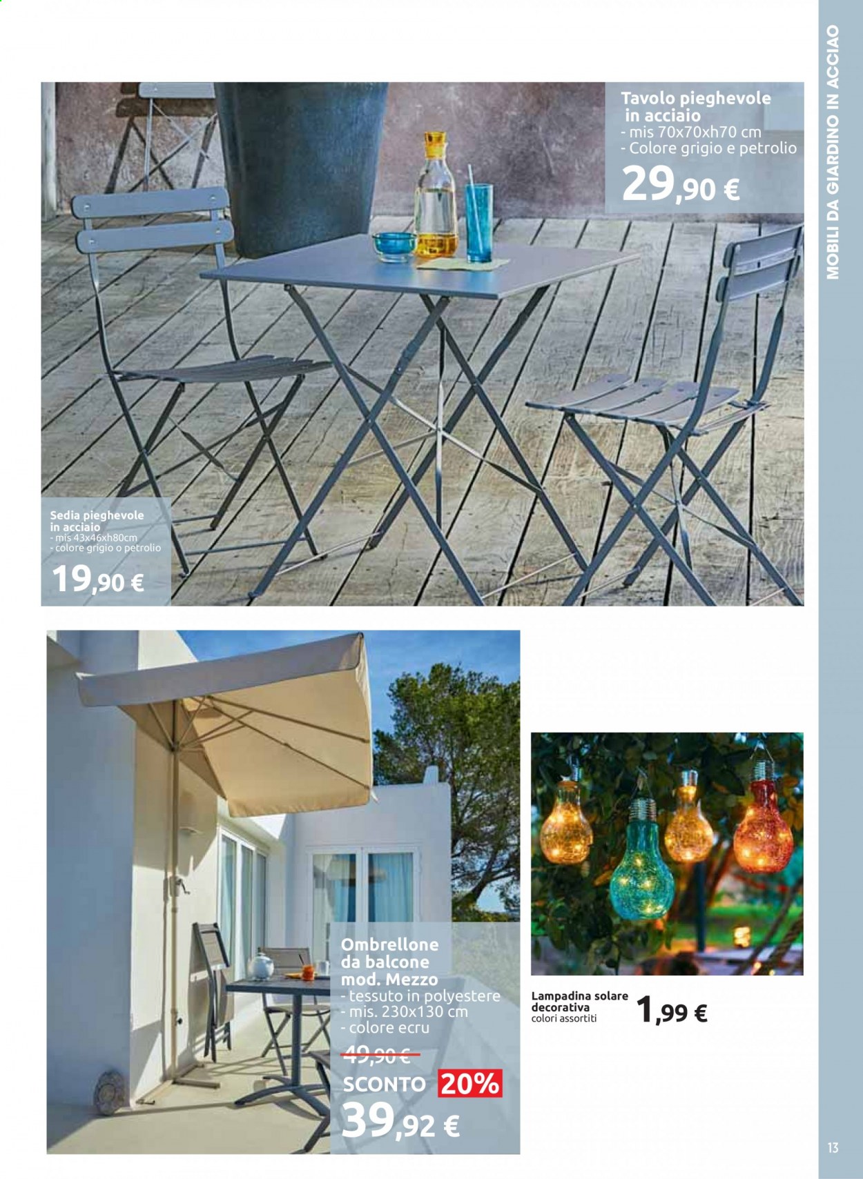 Volantino Carrefour - 22/3/2021 - 24/5/2021 - Prodotti in offerta - lampadina, tavolo, tavolo pieghevole, sedia, sedia pieghevole. Pagina 13.