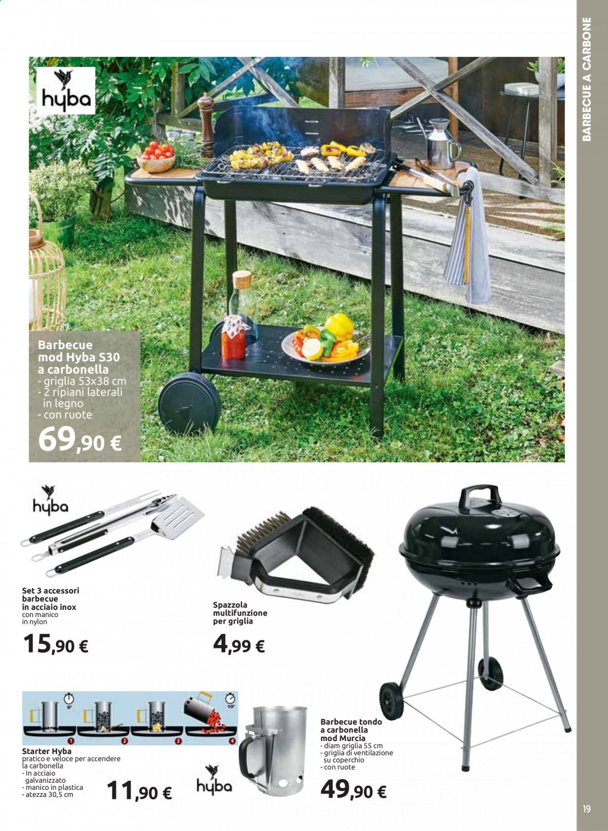 thumbnail - Volantino Carrefour - 22/3/2021 - 24/5/2021 - Prodotti in offerta - spazzola, barbecue a carbonella, barbecue. Pagina 19.