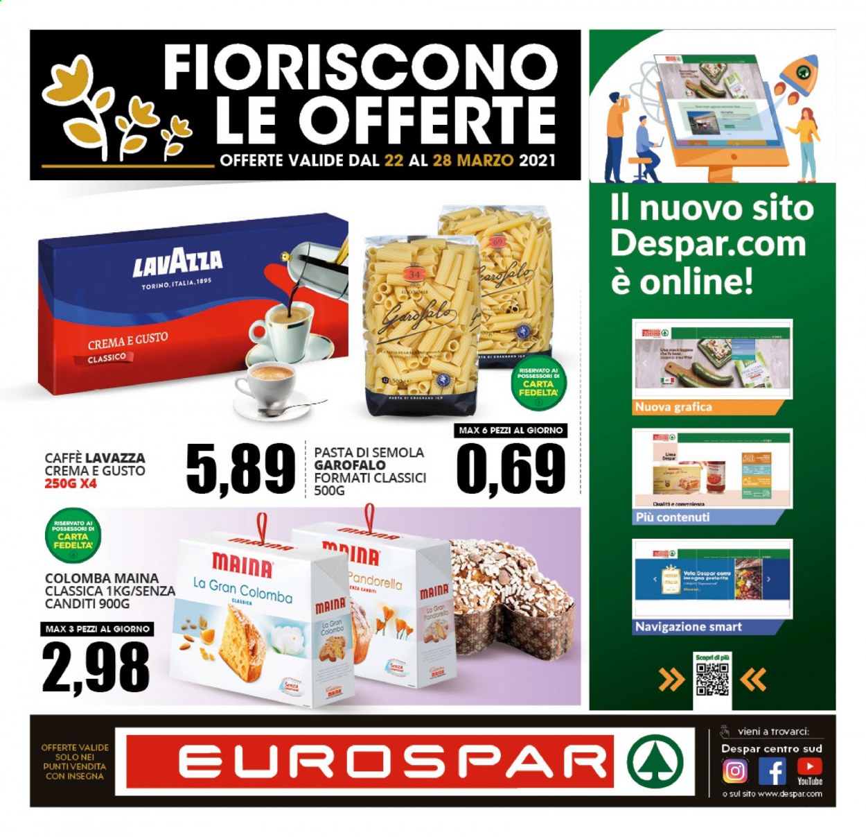 Volantino Eurospar - 22/3/2021 - 28/3/2021. Pagina 1