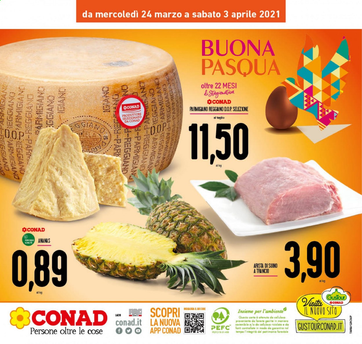 thumbnail - Volantino Conad - 24/3/2021 - 3/4/2021 - Prodotti in offerta - ananas, arista, suino. Pagina 32.
