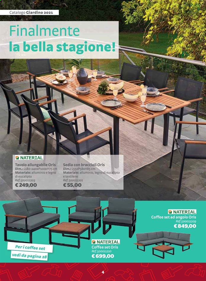 thumbnail - Volantino Bricocenter - 21/3/2021 - 31/12/2021 - Prodotti in offerta - coffee set, tavolo, sedia. Pagina 4.