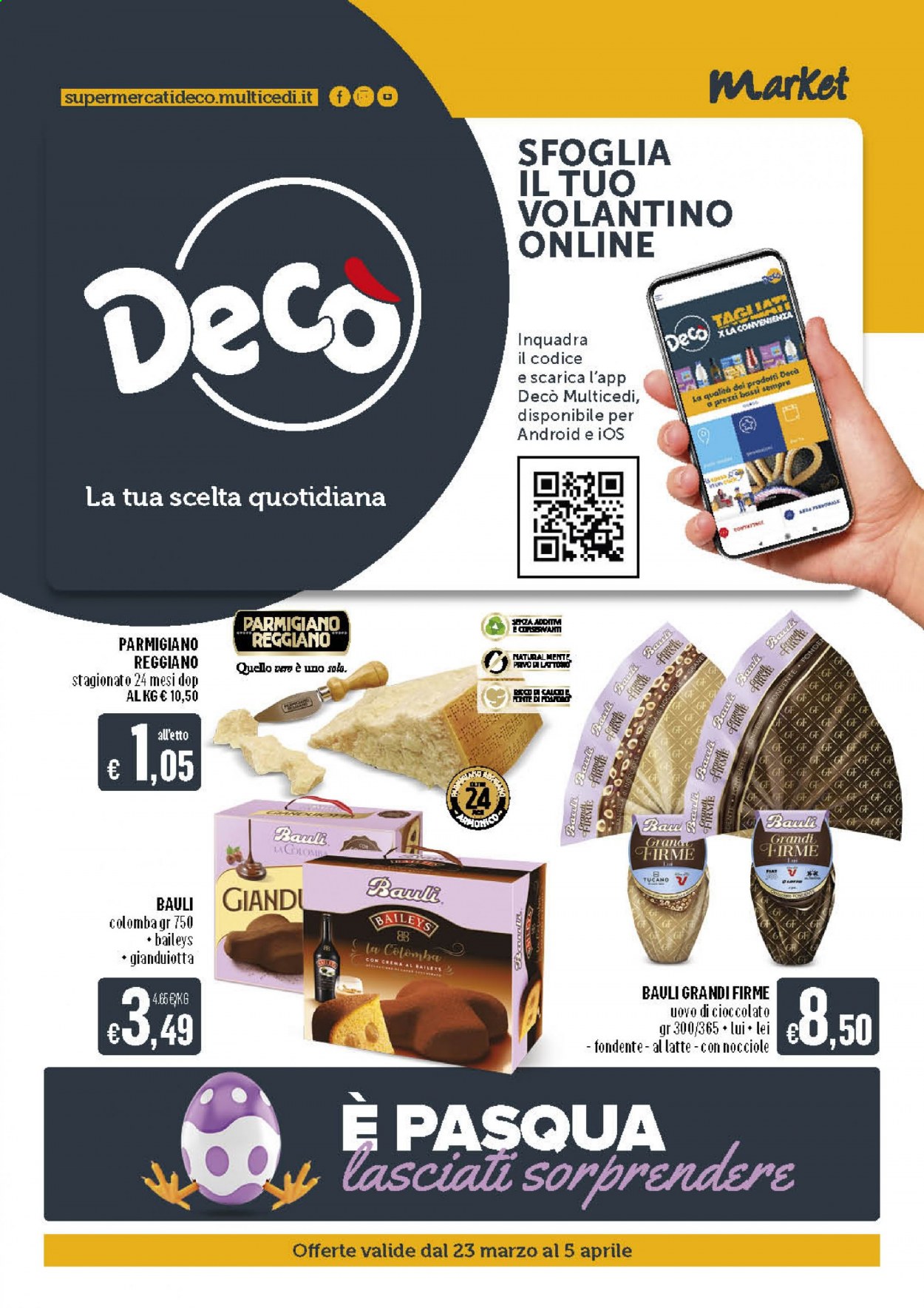thumbnail - Volantino Deco - 23/3/2021 - 5/4/2021 - Prodotti in offerta - Bauli, colomba, formaggio, parmigiano, uovo di Pasqua, Baileys. Pagina 1.