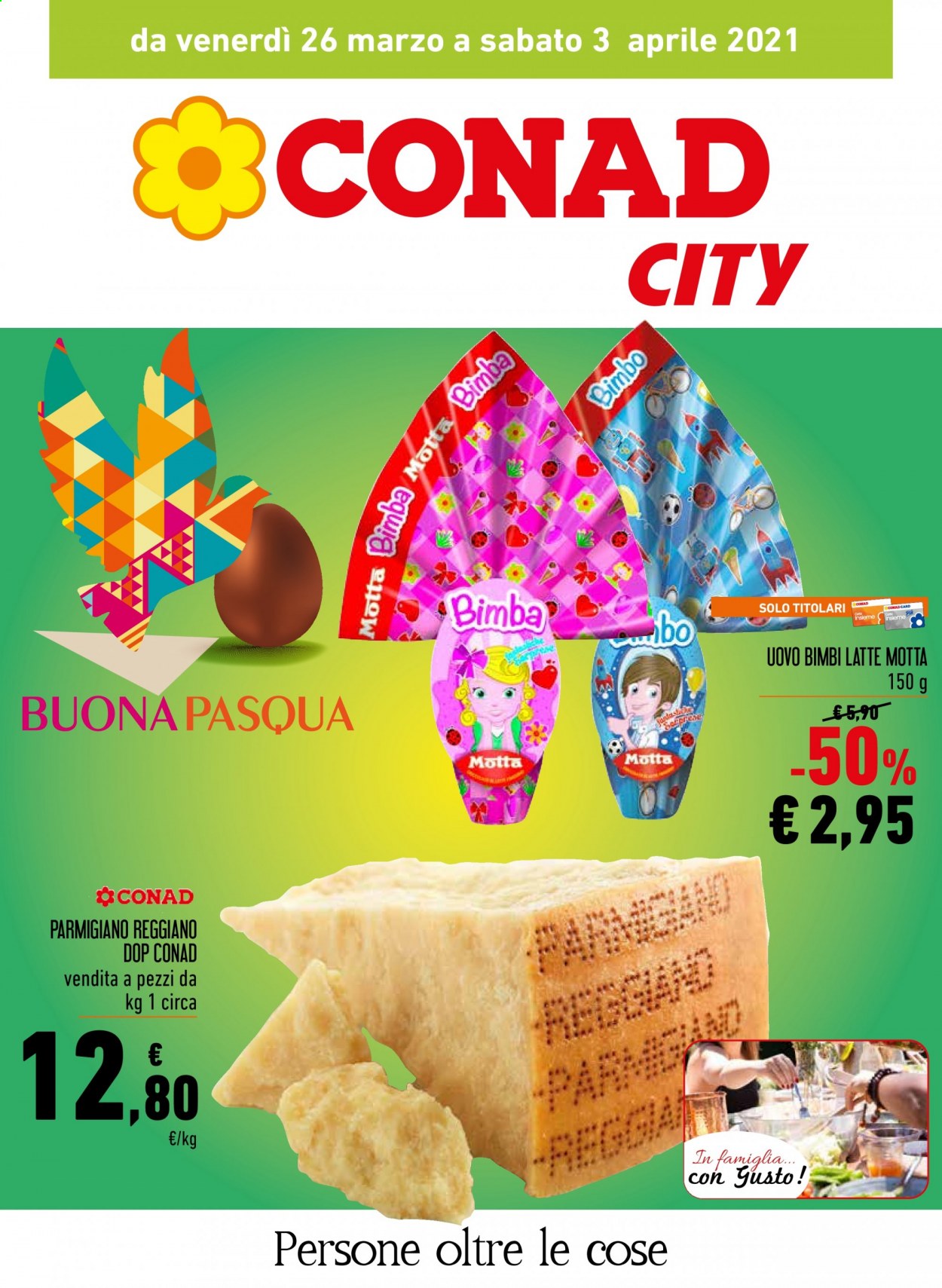 thumbnail - Volantino Conad - 26/3/2021 - 3/4/2021 - Prodotti in offerta - Motta, formaggio, parmigiano, latte. Pagina 1.