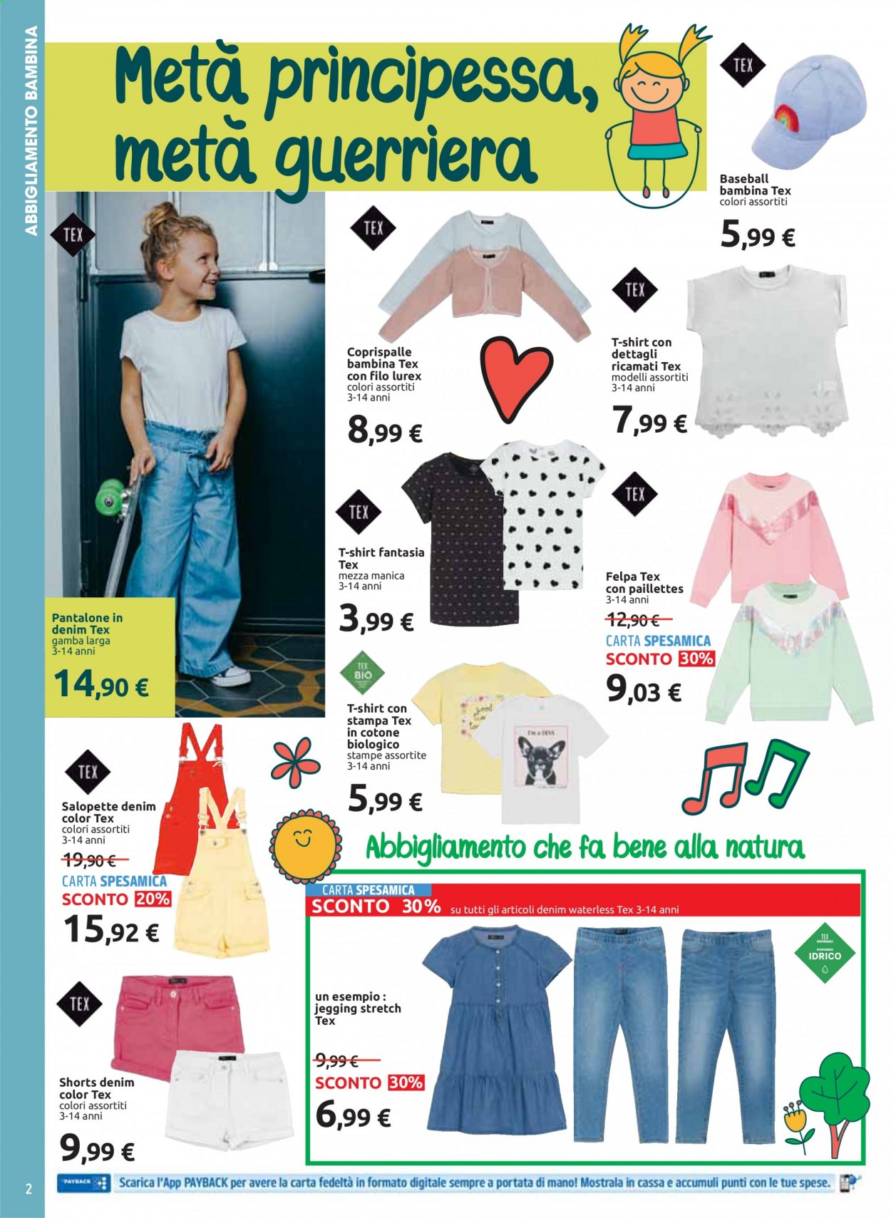 Volantino Carrefour - 26/3/2021 - 26/4/2021 - Prodotti in offerta - Denim, t-shirt, felpa, salopette. Pagina 2.