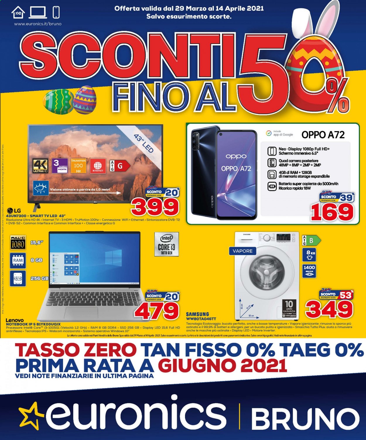 Volantino Euronics - 29/3/2021 - 14/4/2021. Pagina 1