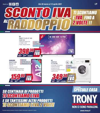 Volantino Trony - 30.3.2021 - 15.4.2021.