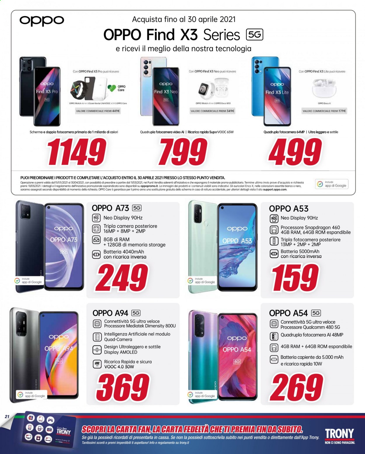 Volantino Trony - 25/3/2021 - 15/4/2021. Pagina 21