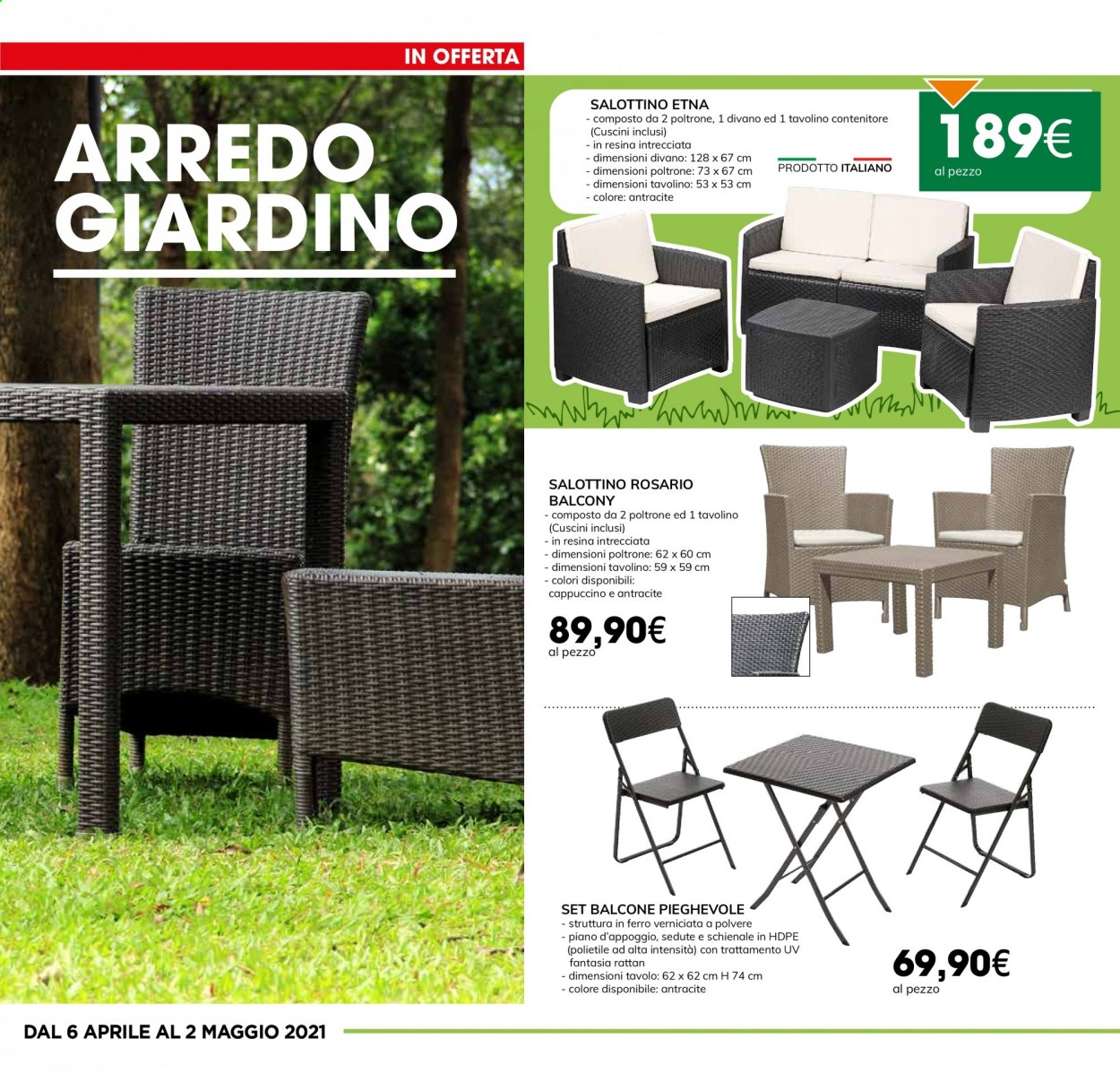 thumbnail - Volantino Interspar - 6/4/2021 - 2/5/2021 - Prodotti in offerta - contenitore, tavolo, tavolino, divano, poltrona, schienale. Pagina 2.