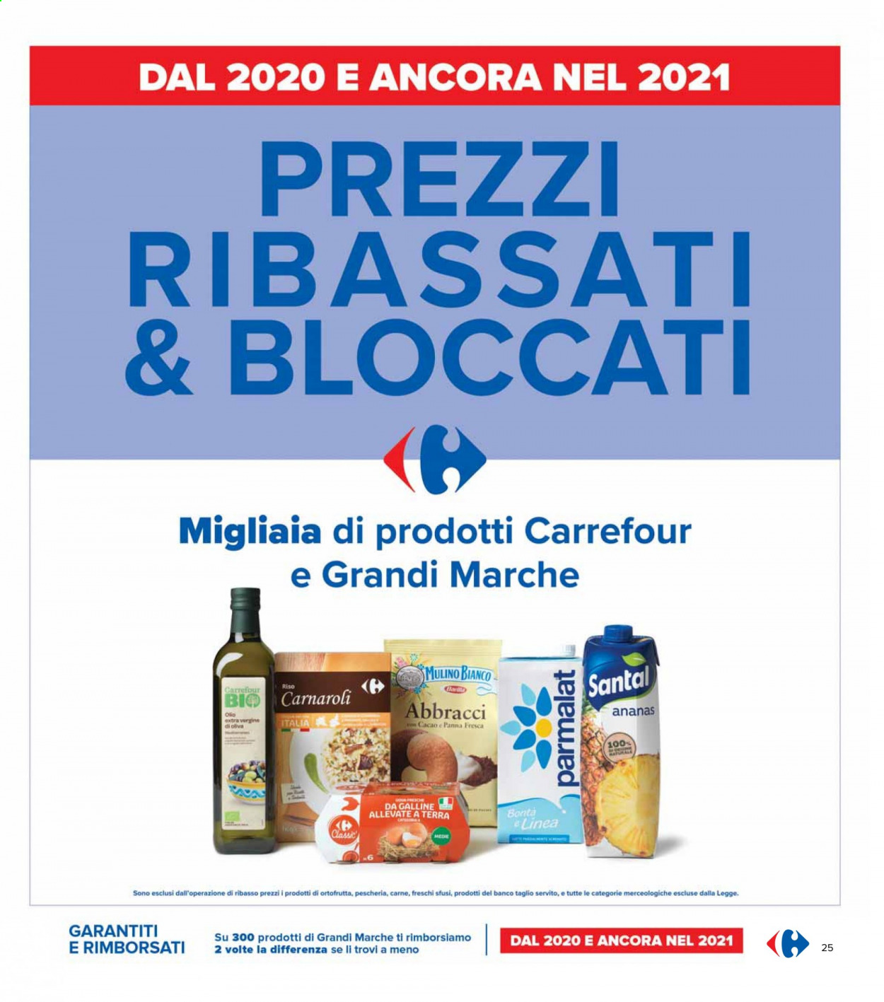 thumbnail - Volantino Carrefour - 6/4/2021 - 21/4/2021 - Prodotti in offerta - Mulino Bianco, Parmalat, riso, riso carnaroli, olio, olio extra vergine di oliva, Santal. Pagina 25.