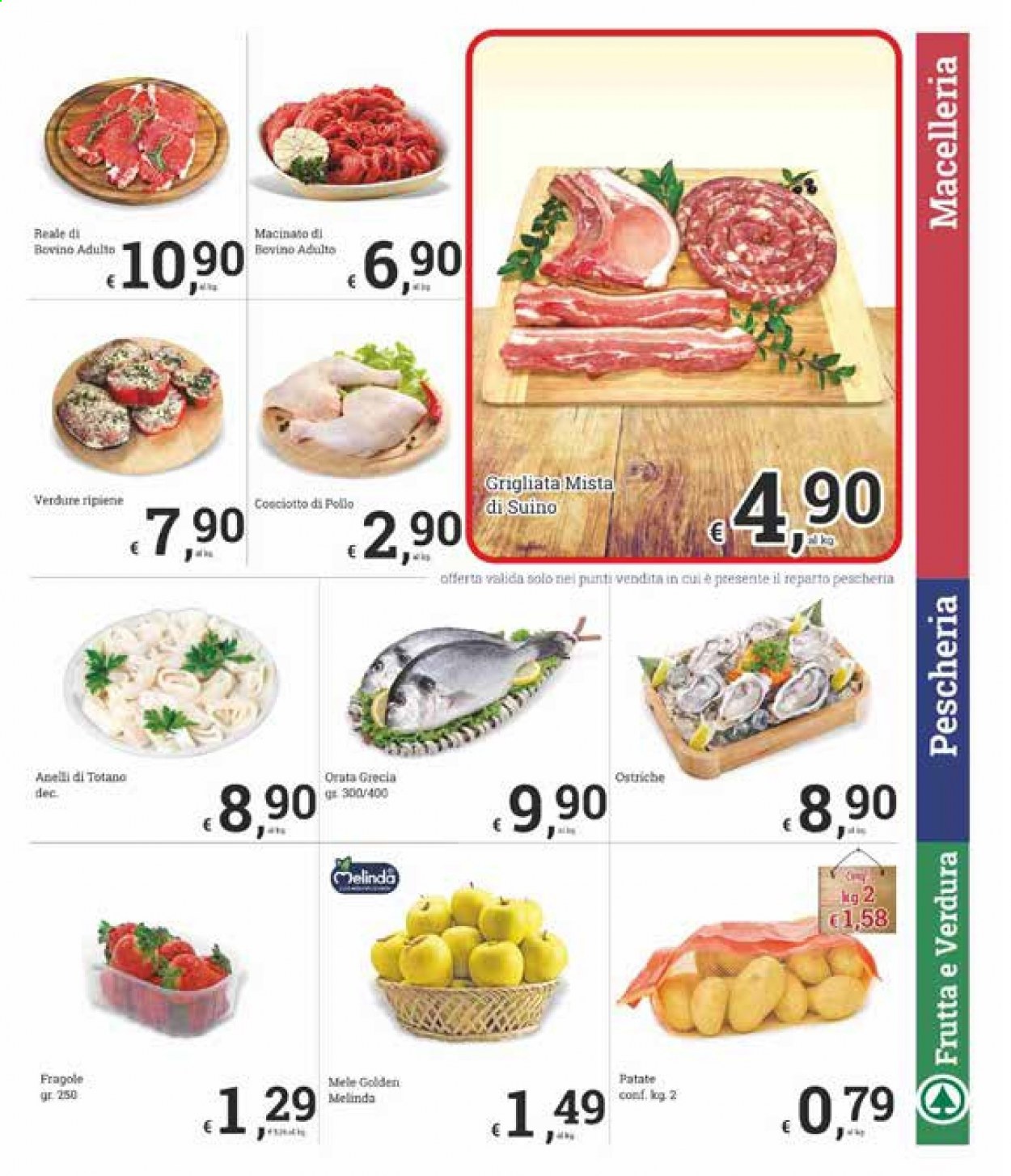 thumbnail - Volantino Despar - 7/4/2021 - 14/4/2021 - Prodotti in offerta - patate, mele, carne macinata, suino, totani, ostriche, orata. Pagina 3.