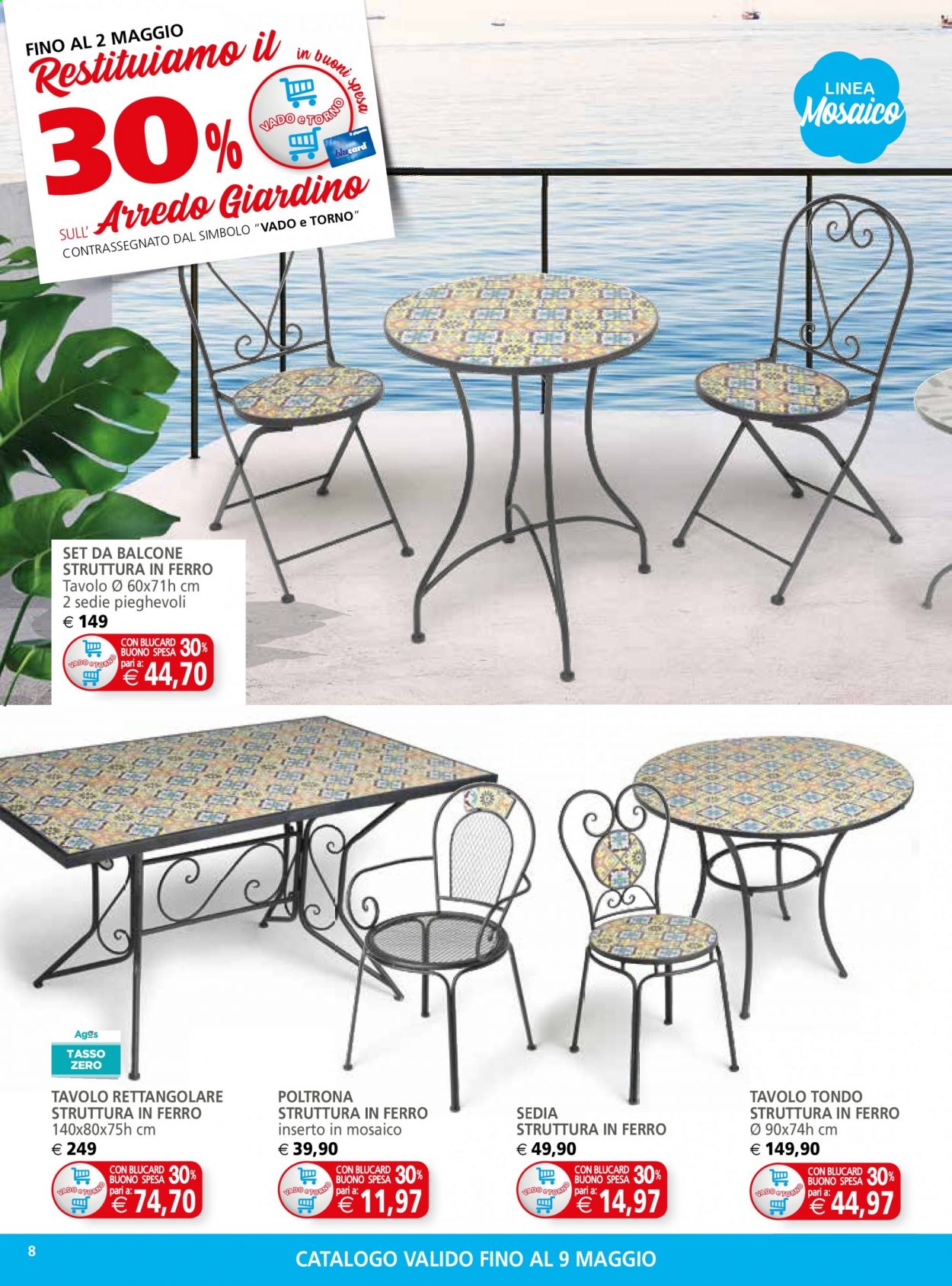 thumbnail - Volantino Il Gigante - 12/4/2021 - 9/5/2021 - Prodotti in offerta - tavolo, sedia, poltrona. Pagina 8.