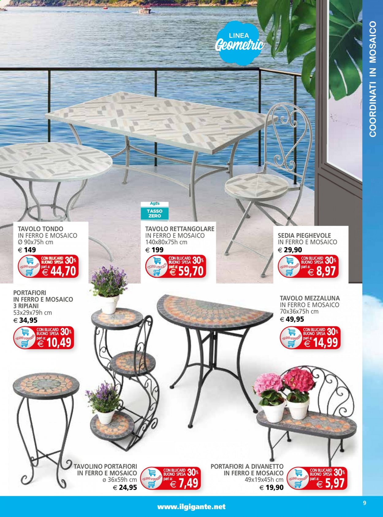 thumbnail - Volantino Il Gigante - 12/4/2021 - 9/5/2021 - Prodotti in offerta - tavolo, sedia, sedia pieghevole. Pagina 9.