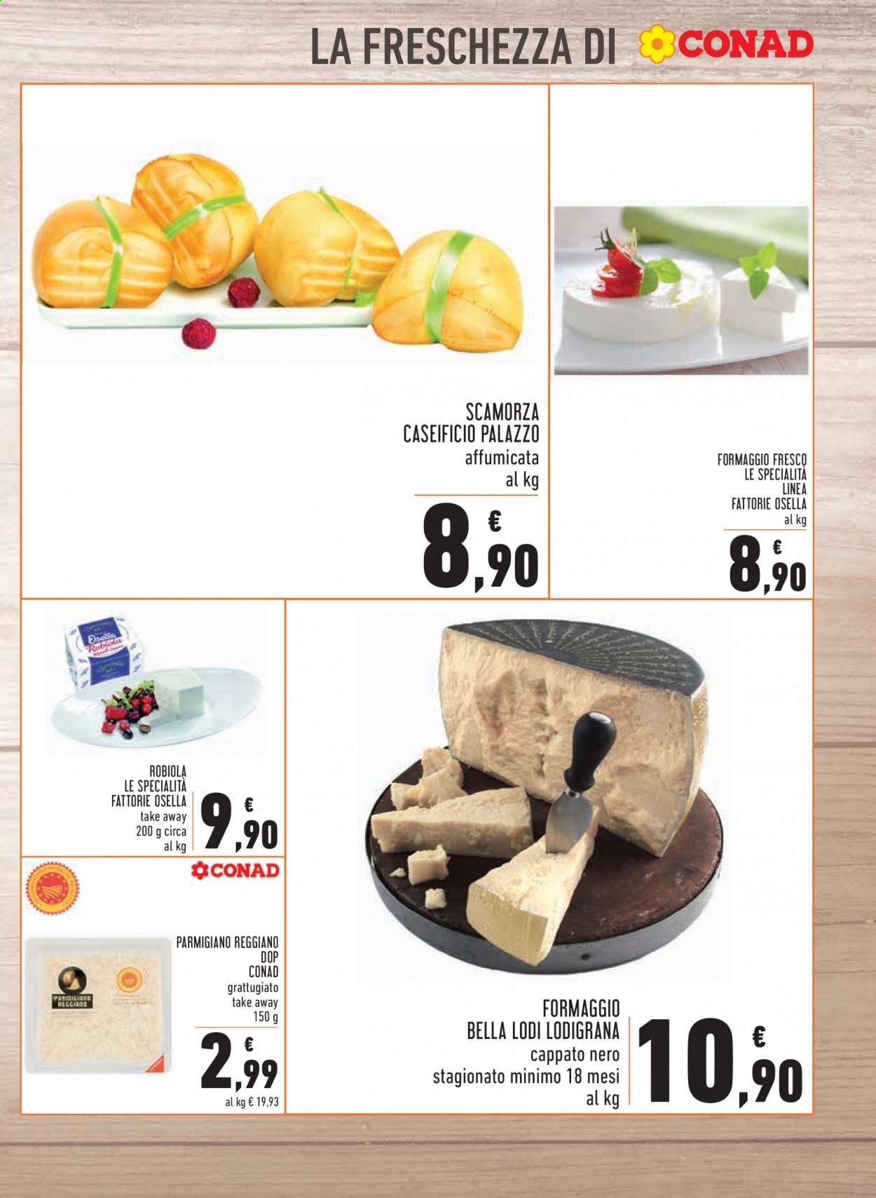 thumbnail - Volantino Conad - 15/4/2021 - 21/4/2021 - Prodotti in offerta - formaggio, robiola, scamorza, parmigiano, formaggio fresco, Osella. Pagina 5.