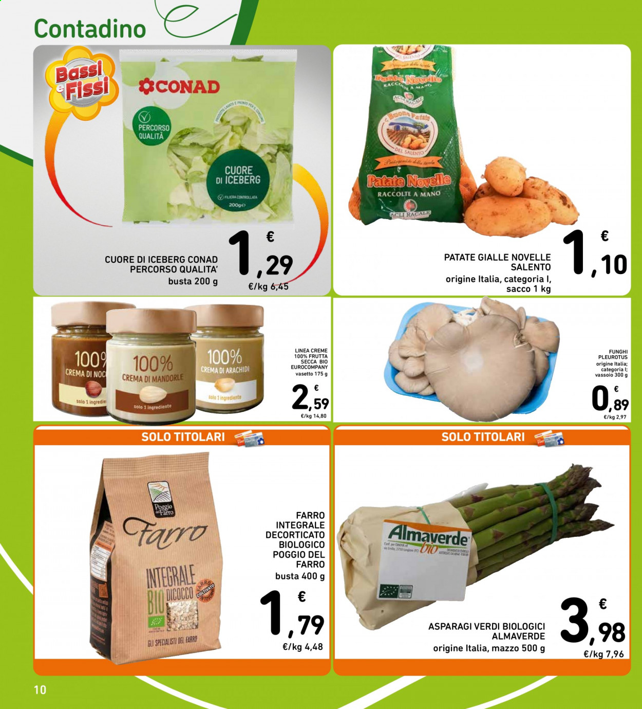 thumbnail - Volantino Conad - 15/4/2021 - 25/4/2021 - Prodotti in offerta - funghi pleurotus, patate, patate novelle, asparagi, patate gialle. Pagina 10.