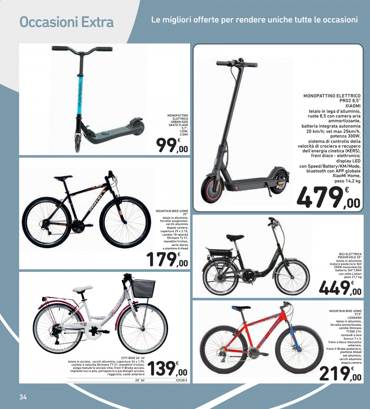 thumbnail - Volantino Conad - 16/4/2021 - 26/4/2021 - Prodotti in offerta - Shimano, monopattino elettrico, monopattino, bici elettrica, bicicletta, mountain bike, Head. Pagina 34.