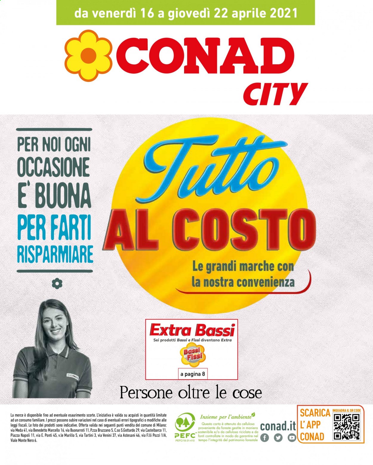 thumbnail - Volantino Conad - 16/4/2021 - 22/4/2021 - Prodotti in offerta - Ponti. Pagina 1.