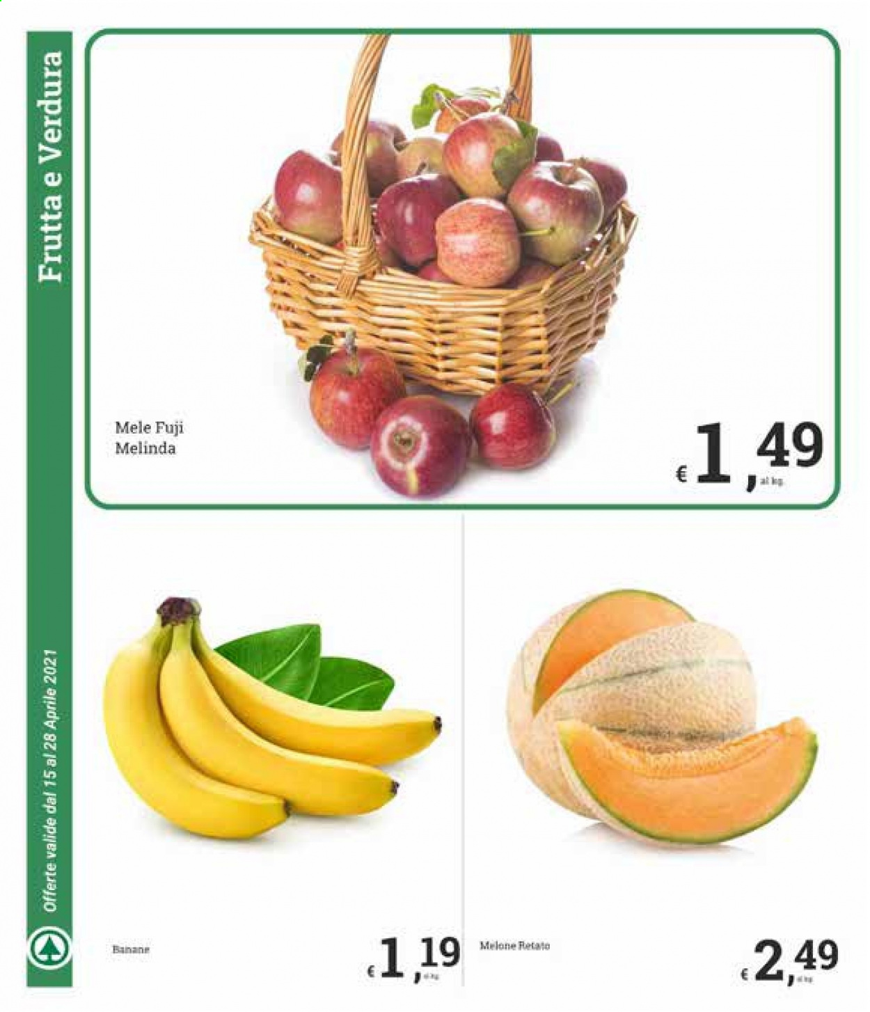 thumbnail - Volantino Despar - 15/4/2021 - 28/4/2021 - Prodotti in offerta - banane, mele, melone, melone retato. Pagina 4.