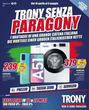 Volantino Trony - 16.4.2021 - 5.5.2021.