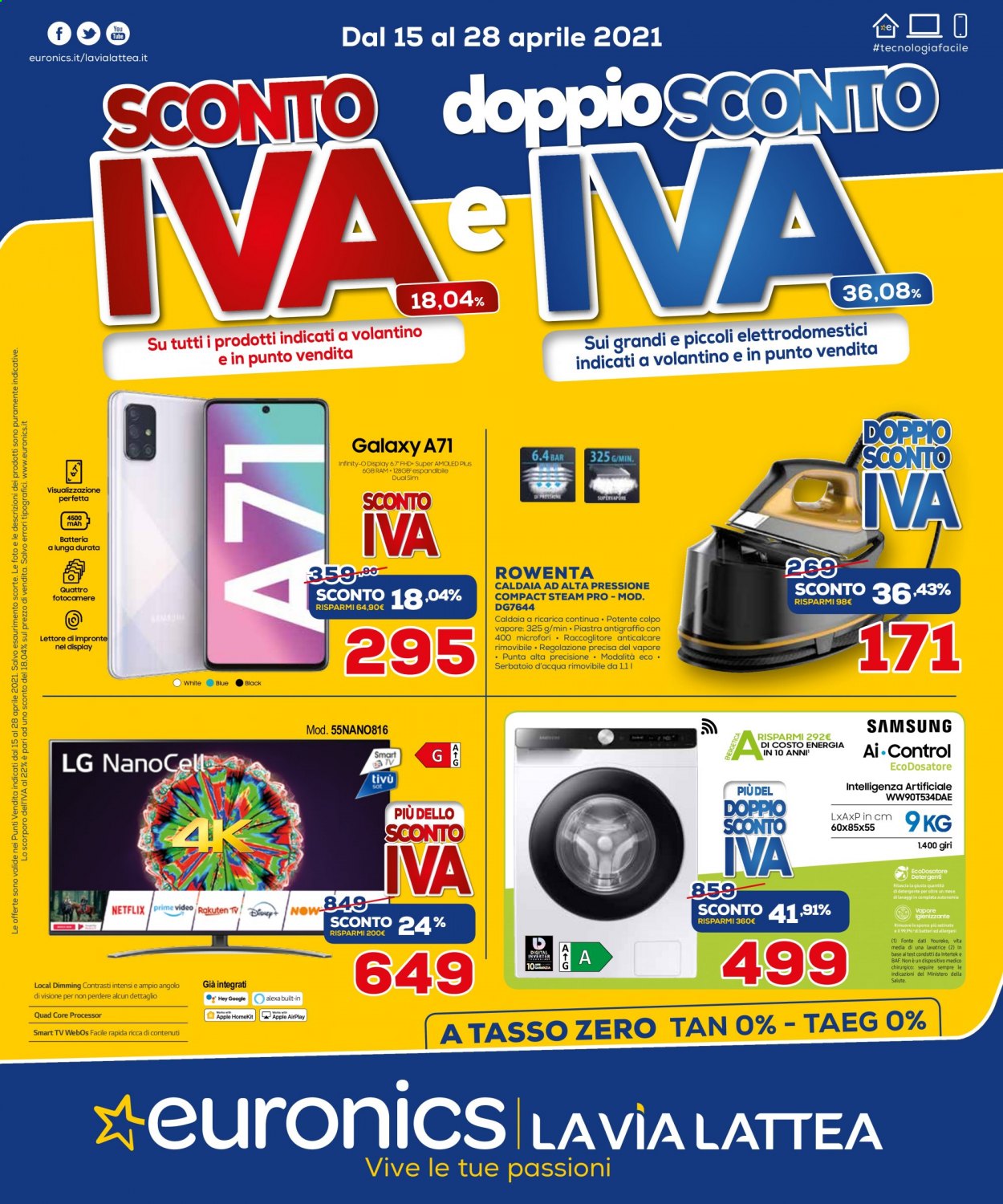 Volantino Euronics - 15/4/2021 - 28/4/2021. Pagina 1
