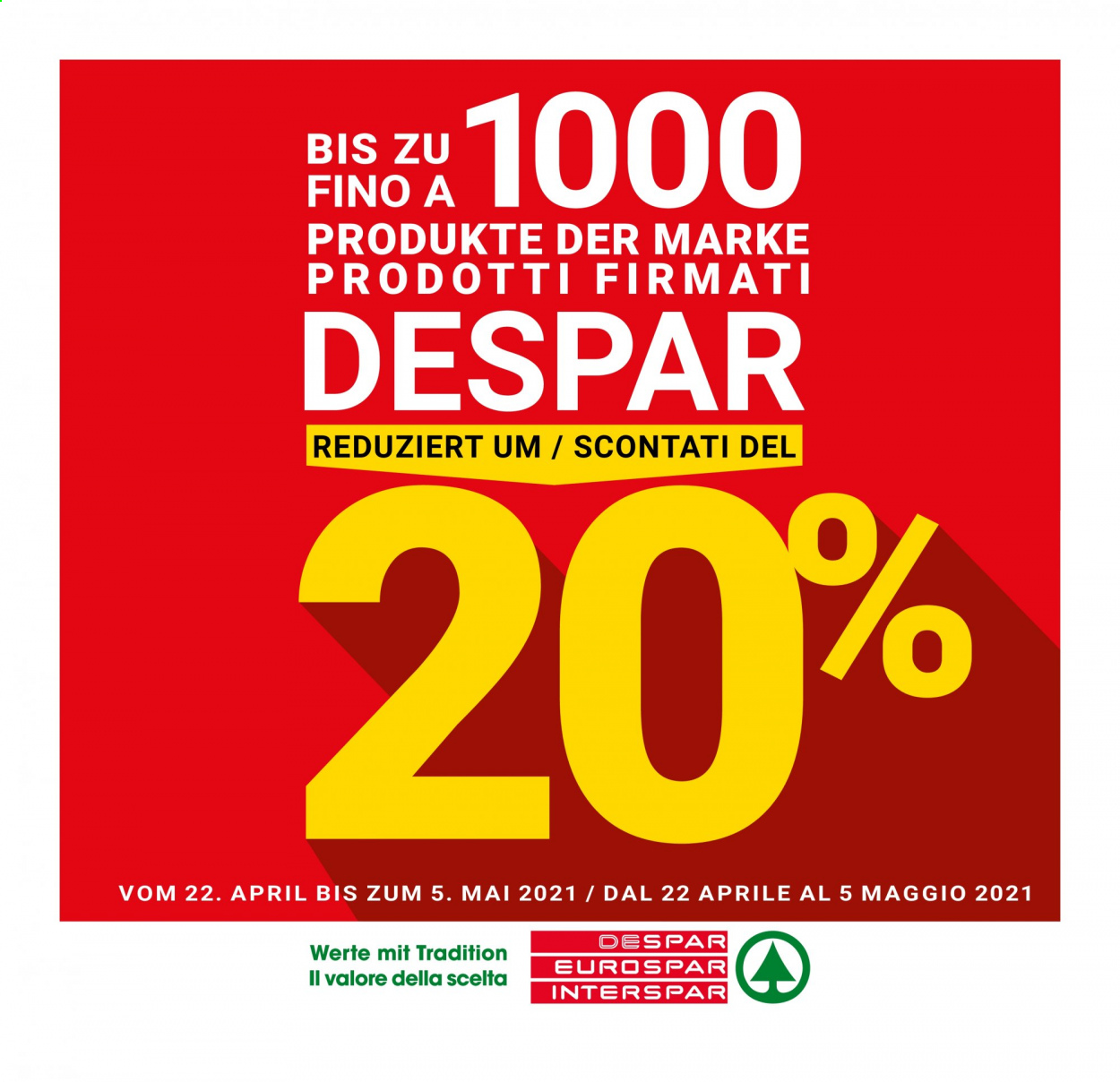Volantino Interspar - 22/4/2021 - 5/5/2021. Pagina 1