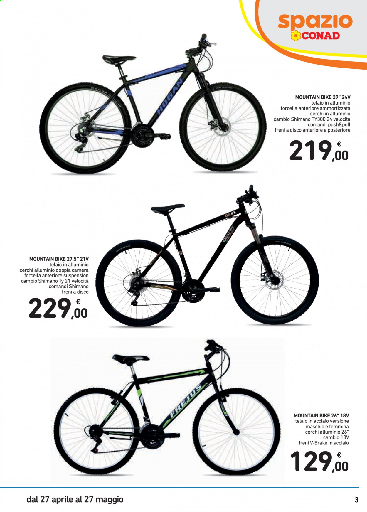 thumbnail - Volantino Conad - 27/4/2021 - 27/5/2021 - Prodotti in offerta - Shimano, mountain bike. Pagina 3.