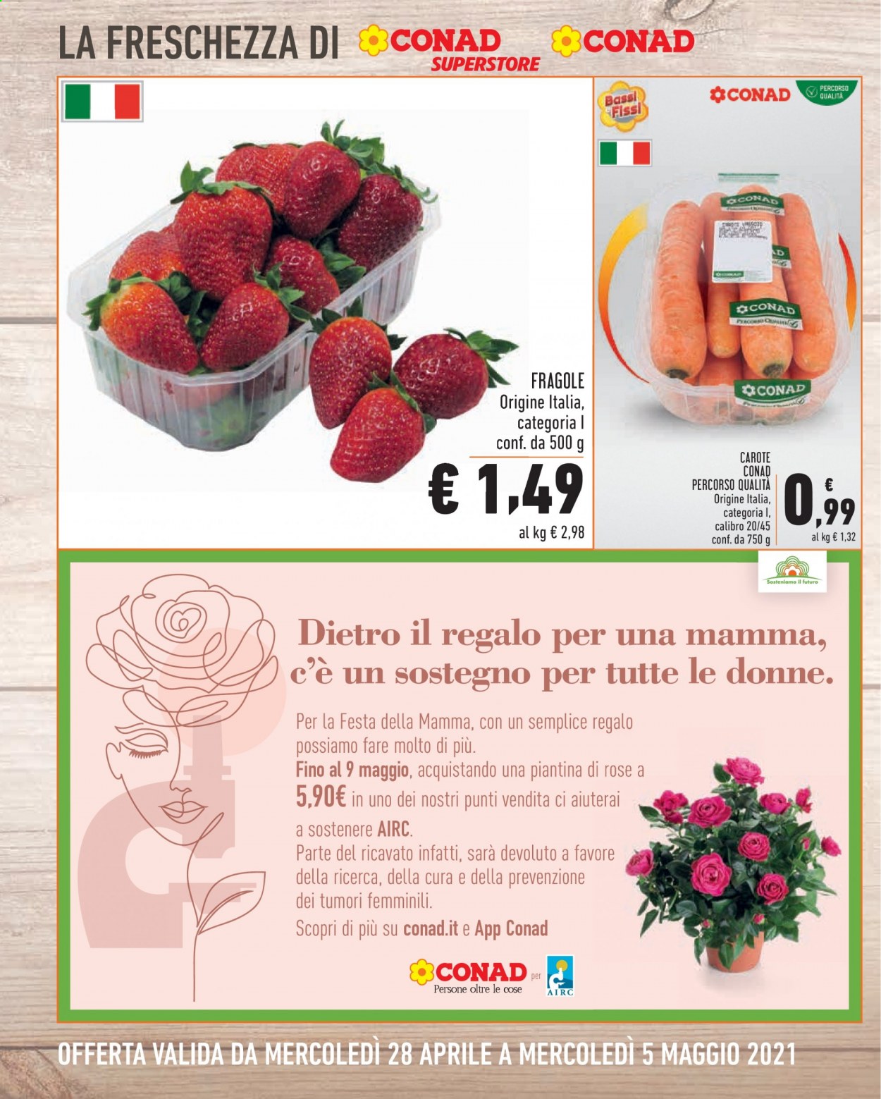 thumbnail - Volantino Conad - 28/4/2021 - 5/5/2021 - Prodotti in offerta - carote, fragole. Pagina 2.