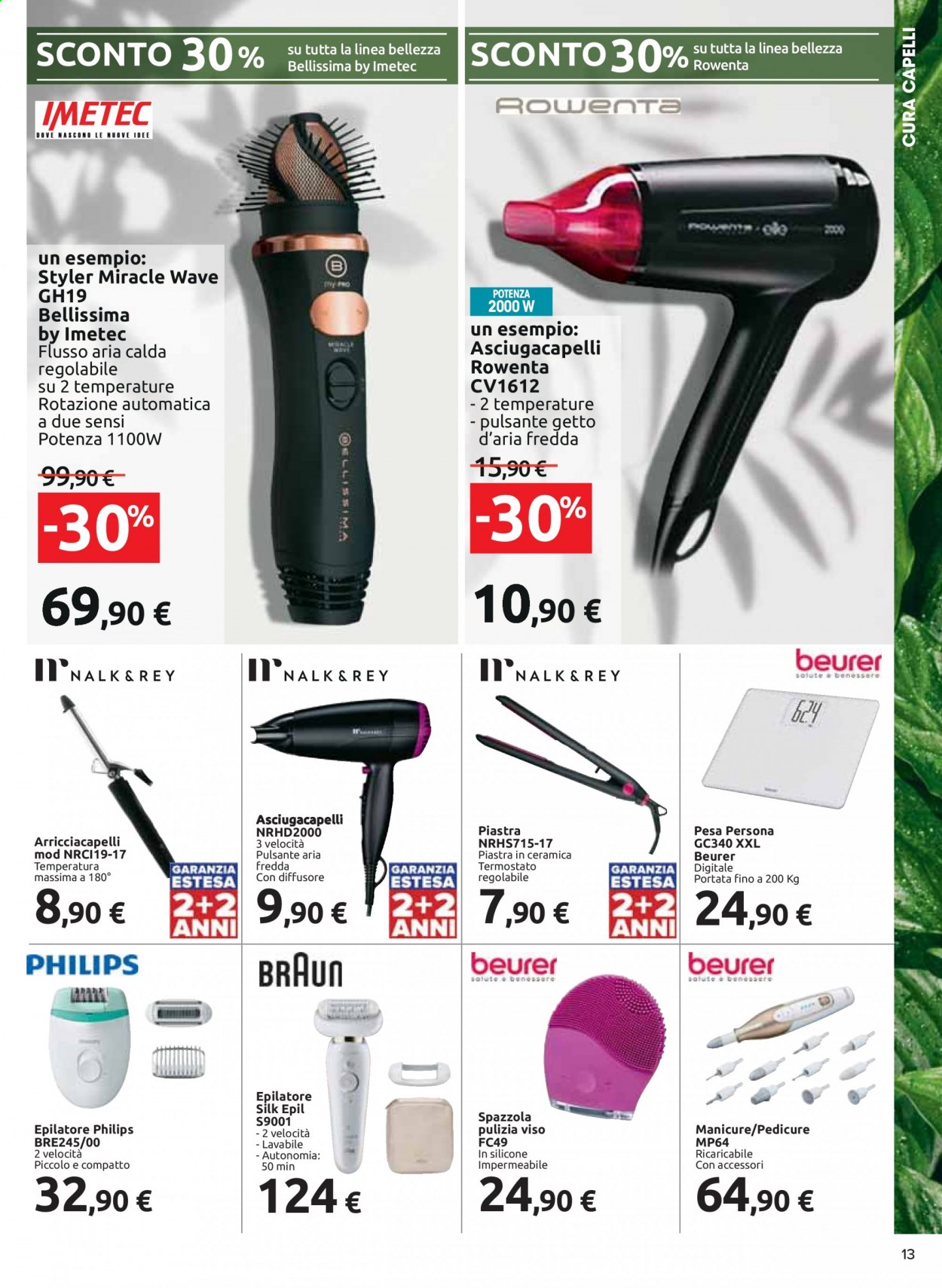 Volantino Carrefour - 5/5/2021 - 23/5/2021 - Prodotti in offerta - Philips, spazzola, manicure, Imetec, epilatore, arricciacapelli, asciugacapelli. Pagina 13.