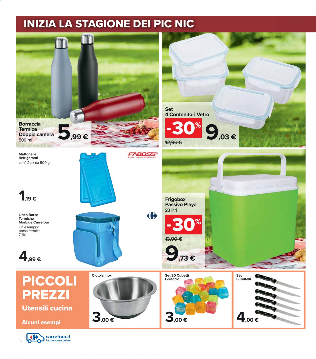 thumbnail - Volantino Carrefour - 3/5/2021 - 30/5/2021 - Prodotti in offerta - ghiaccio, borraccia, ciotola, contenitore, borsa. Pagina 6.