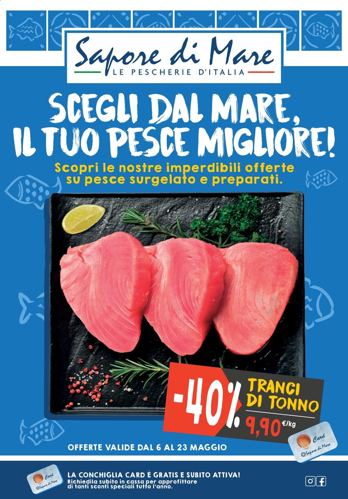 thumbnail - Volantino Sapore di Mare - 6/5/2021 - 23/5/2021 - Prodotti in offerta - pesce, tonno. Pagina 1.