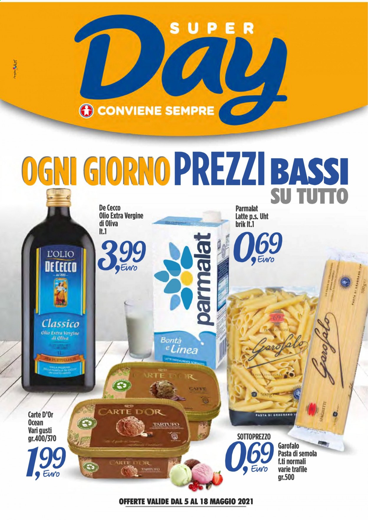 thumbnail - Volantino Sigma - 5/5/2021 - 18/5/2021 - Prodotti in offerta - tartufo, Carte d'Or, Parmalat, latte, Garofalo, De Cecco, pasta, caffè. Pagina 1.
