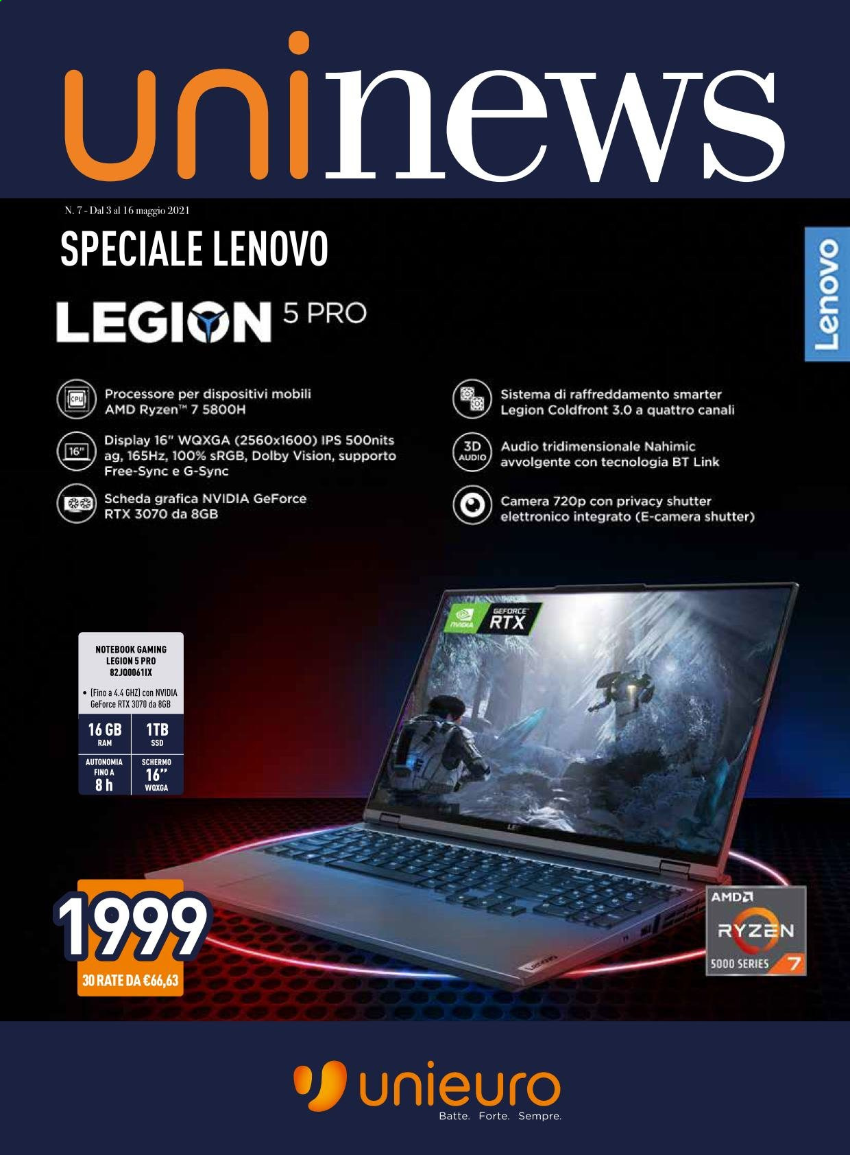 Volantino Unieuro - 3/5/2021 - 16/5/2021. Pagina 1