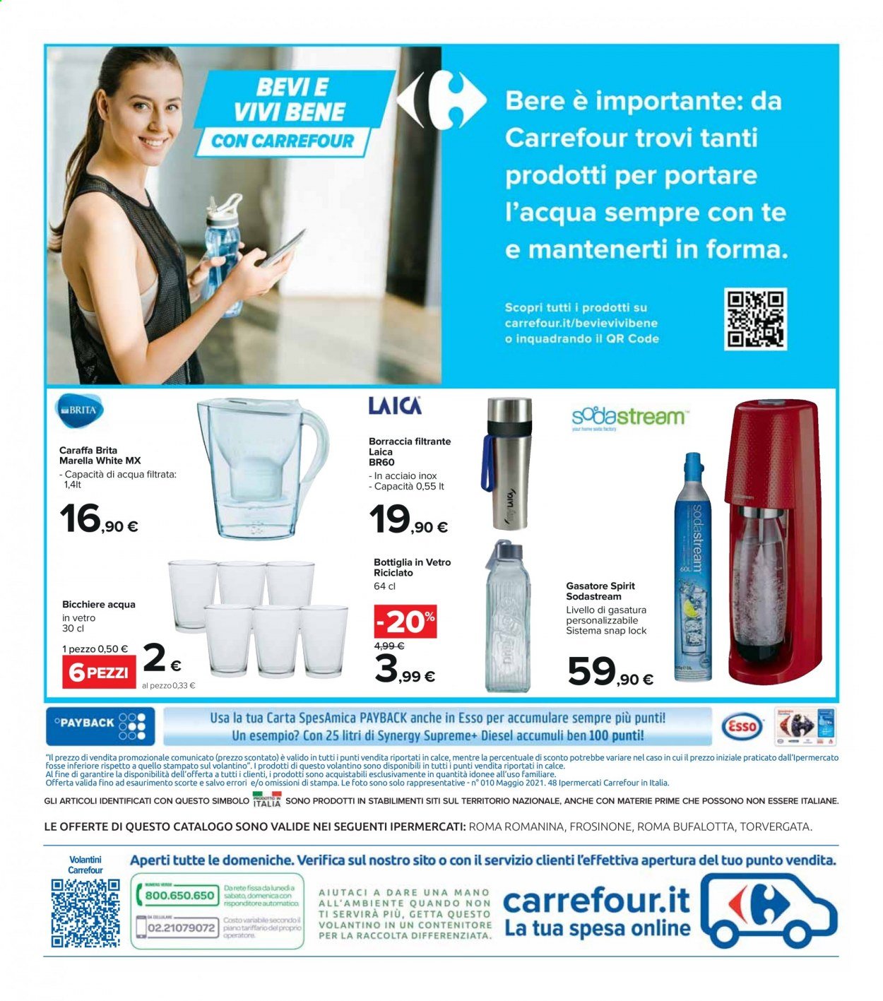 Volantino Carrefour - 6/5/2021 - 19/5/2021 - Prodotti in offerta - Diesel, Dell, Brita, Laica, borraccia, bottiglia, SodaStream. Pagina 36.