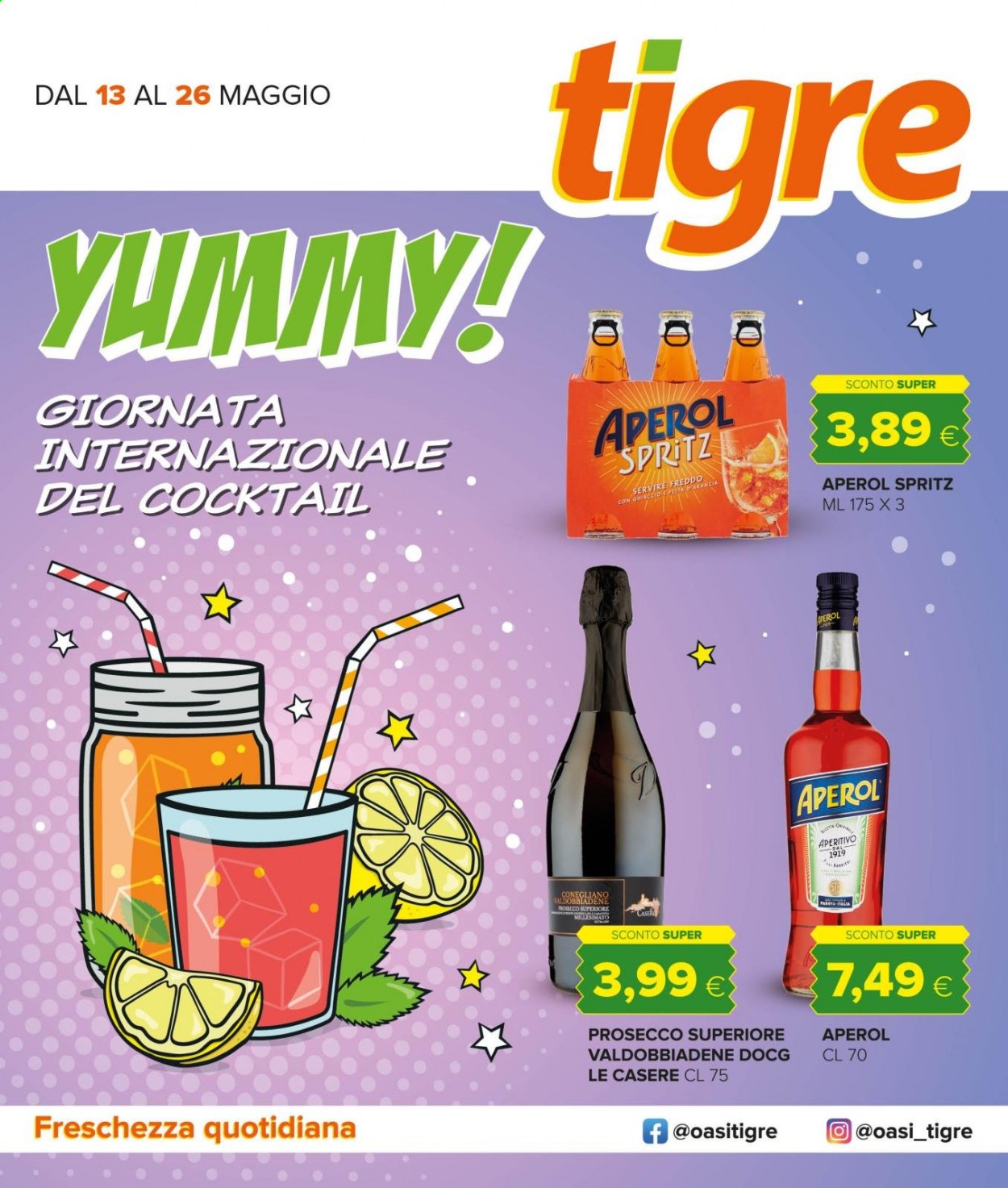 thumbnail - Volantino Tigre - 13/5/2021 - 26/5/2021 - Prodotti in offerta - Valdobbiadene, Prosecco, Aperol, aperitivo. Pagina 1.