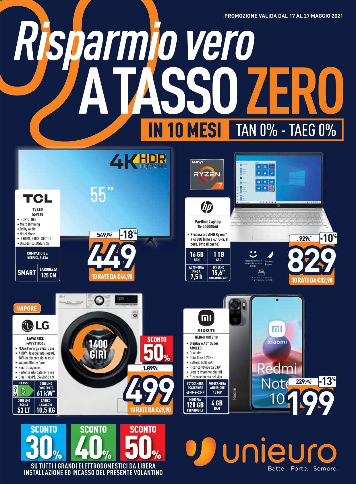 Volantino Unieuro - 17/5/2021 - 27/5/2021. Pagina 1