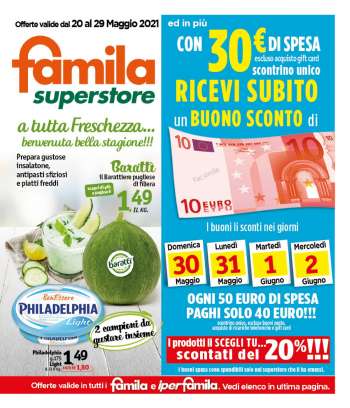 Volantino Famila - 20.5.2021 - 29.5.2021.