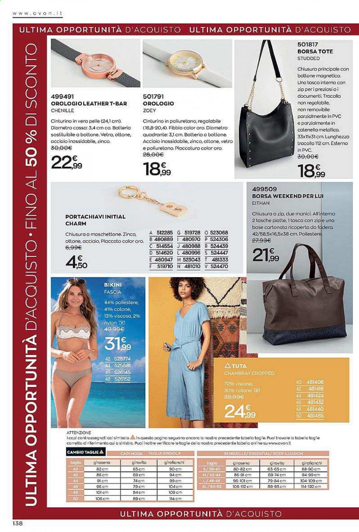 thumbnail - Volantino Avon - 1/6/2021 - 30/6/2021 - Prodotti in offerta - Body Illusion, body modellante, bikini, borsa, portachiavi, orologio. Pagina 138.