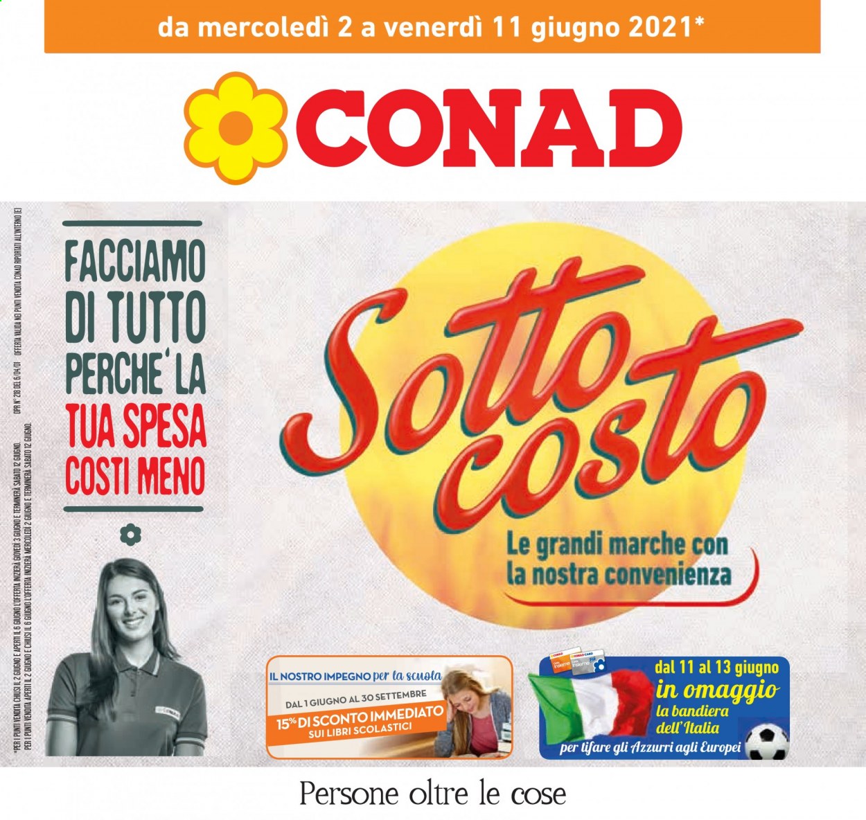 thumbnail - Volantino Conad - 2/6/2021 - 11/6/2021 - Prodotti in offerta - libri scolastici. Pagina 1.