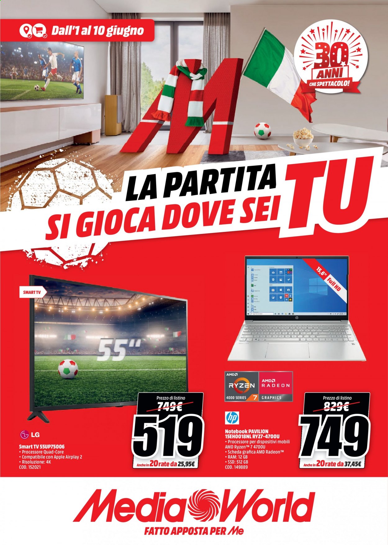 Volantino MediaWorld - 1/6/2021 - 10/6/2021. Pagina 1