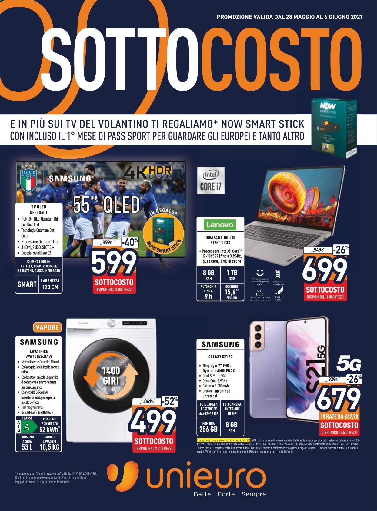 Volantino Unieuro - 28/5/2021 - 6/6/2021. Pagina 1