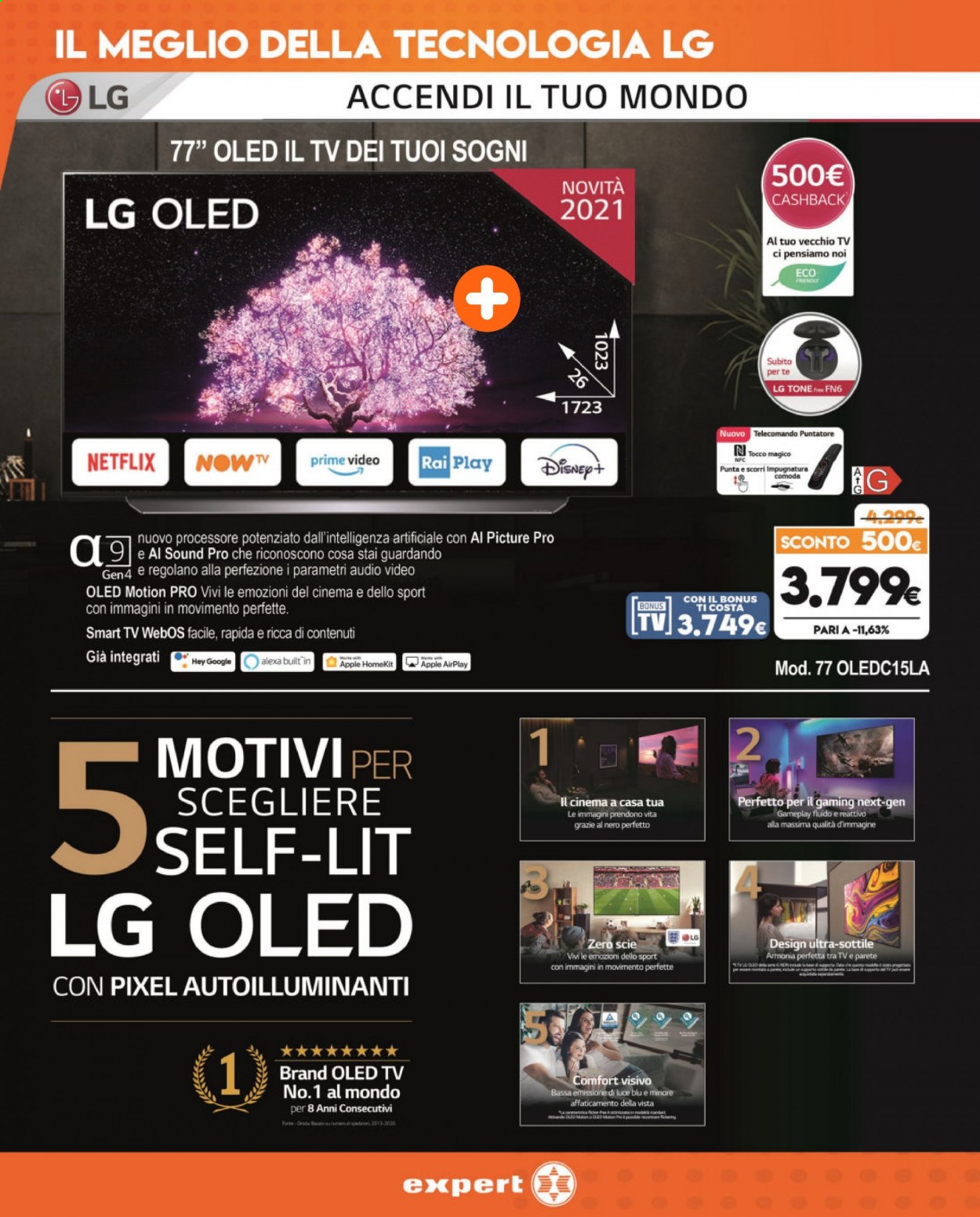 thumbnail - Volantino Expert - 7/6/2021 - 20/6/2021 - Prodotti in offerta - LG, Smart TV, OLED TV, televisore, luce. Pagina 6.
