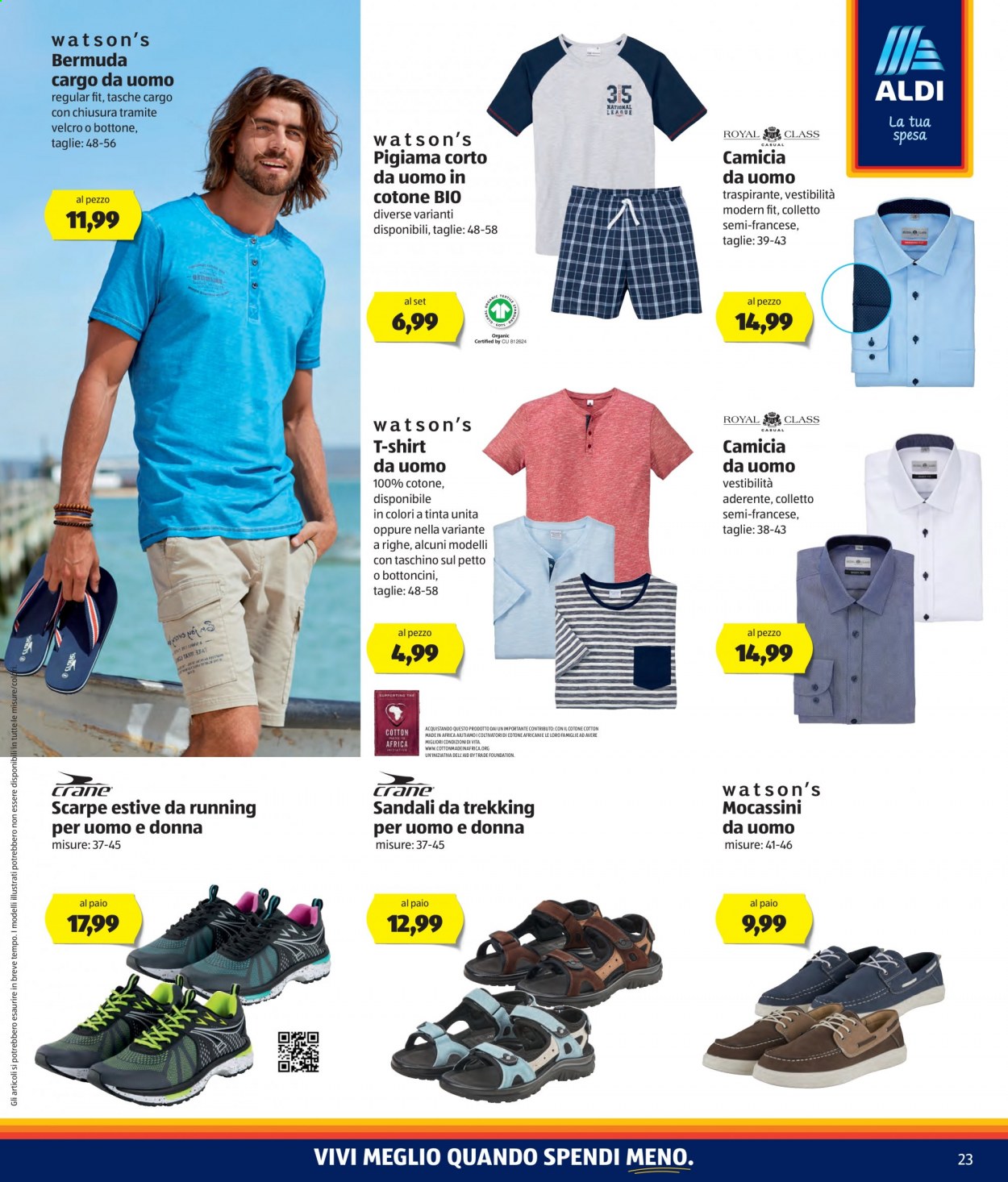 thumbnail - Volantino Aldi - 14/6/2021 - 20/6/2021 - Prodotti in offerta - scarpe, mocassini, bermuda, camicia, t-shirt, pigiama. Pagina 23.