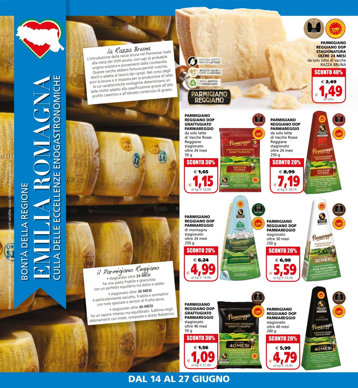 thumbnail - Volantino Il Gigante - 14/6/2021 - 23/6/2021 - Prodotti in offerta - formaggio, parmigiano, Parmareggio, pasta, Fria. Pagina 14.