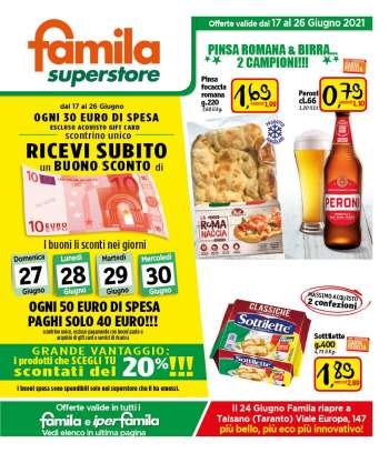 Volantino Famila - 17.6.2021 - 26.6.2021.