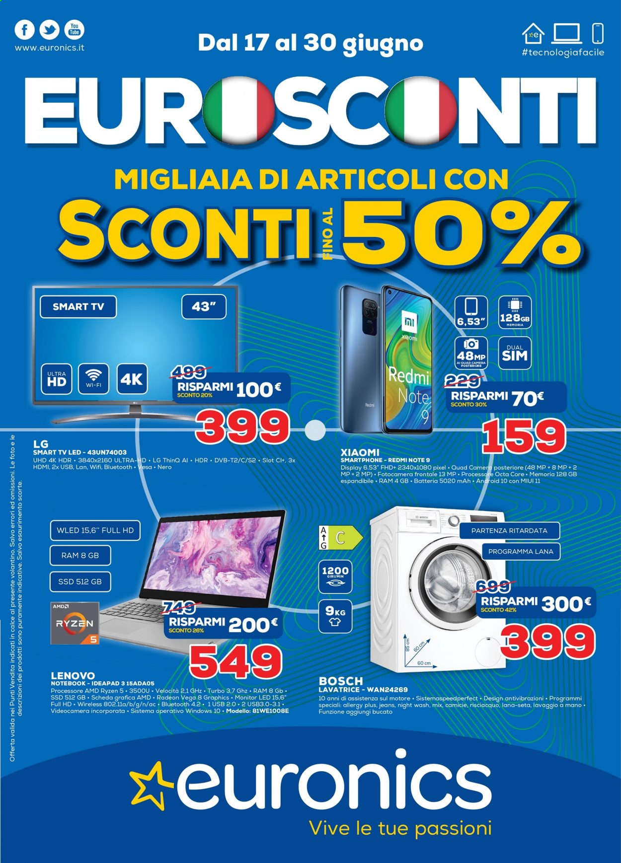 Volantino Euronics - 17/6/2021 - 30/6/2021. Pagina 1