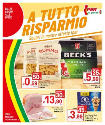 Volantino Iper, La grande i - 28.6.2021 - 8.7.2021.