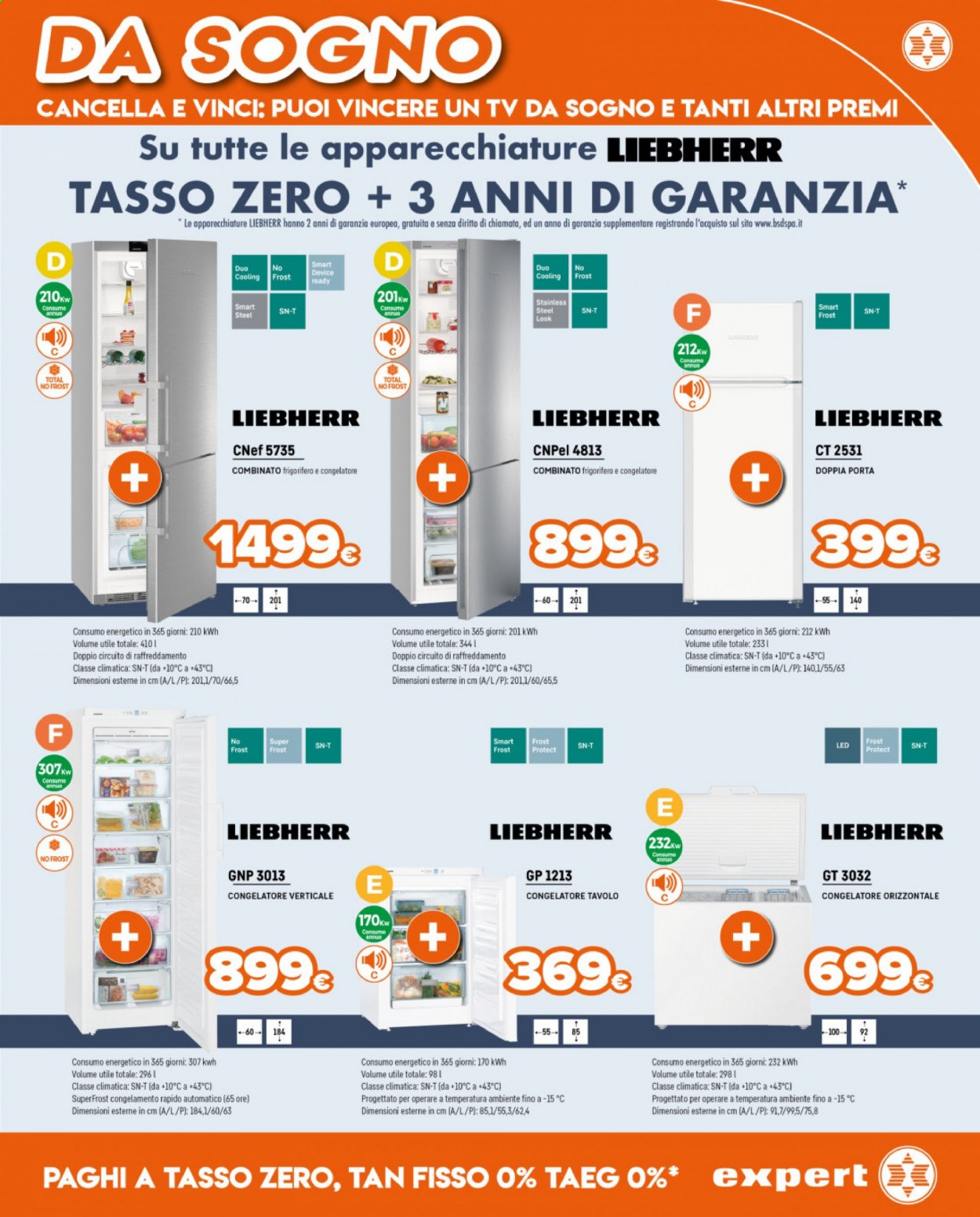thumbnail - Volantino Expert - 5/7/2021 - 22/7/2021 - Prodotti in offerta - televisore, frigorifero, congelatore, tavolo. Pagina 19.