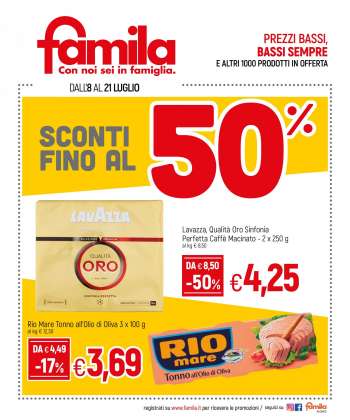 Volantino Famila - 8.7.2021 - 21.7.2021.