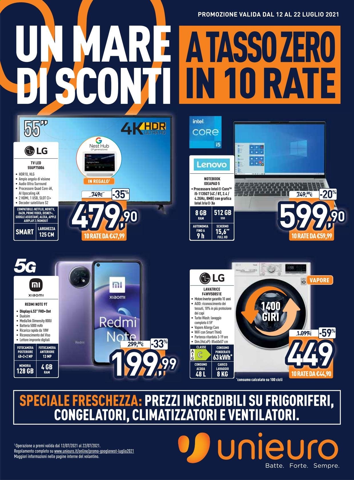 Volantino Unieuro - 12/7/2021 - 22/7/2021. Pagina 1